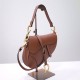 Dior Saddle Bag, Brown Calfskin, Gold Hardware, Medium (25.5x20x6.5cm)