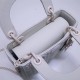 Lady Dior Mini 17cm, Three Blocks, Lambskin, Lady Matte White Pearl, White Matte Hardware