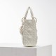 Lady Dior Mini 17cm, Three Blocks, Lambskin, Milk White, Champagne Gold Hardware