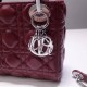 Lady Dior Mini 17cm, Three Blocks, Lambskin, Red, Silver Hardware