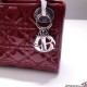 Lady Dior Mini 17cm, Three Blocks, Patent Leather, Red, Champagne Gold Hardware