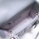 Lady Dior Mini 17cm, Three Blocks, Lambskin, Light Blue, Silver Hardware