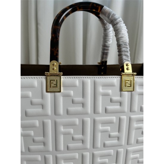 Fendi Sunshine Tote Large 35 Gray 35x31x17cm