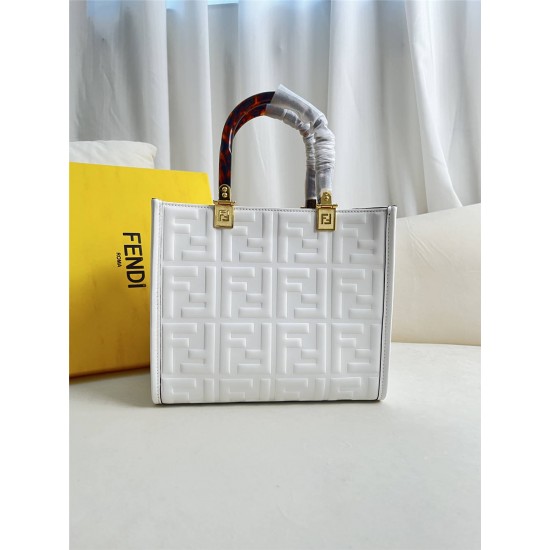 Fendi Sunshine Tote Small 22.5 White 22.5x22.5x12cm