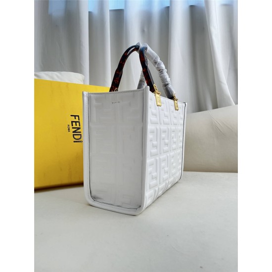 Fendi Sunshine Tote Small 22.5 White 22.5x22.5x12cm