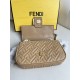 Fendi Baguette Medium 24 Chain Light Brown All Leather Gold Buckle 24x14.5x7cm 7001