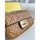 Fendi Baguette Medium 24 Chain Dark Brown All Leather Gold Buckle 24x14.5x7cm 7001