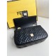 Fendi Baguette Medium 24 Chain Black All Leather Gold Buckle 24x14.5x7cm 7001