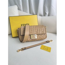 Fendi Baguette Medium 27 Chain Yellow All Leather Gold Hardware 27x15x6cm 211