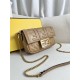 Fendi Baguette Mini 19 Chain Yellow All Leather Gold Buckle 19x11.5x4cm