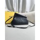 Fendi First 25 All Leather Embossed Black 25x18x9cm