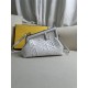 Fendi First 25 All Leather Embossed White 25x18x9cm