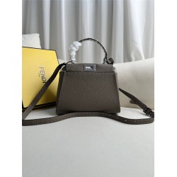 Fendi Peekaboo Small 23 Gray Silver Hardware 23x18x12cm 8BN266