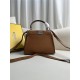 Fendi Peekaboo Small 23 Brown Silver Hardware 23x18x12cm 8BN266