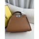 Fendi Peekaboo Small 23 Brown Silver Hardware 23x18x12cm 8BN266