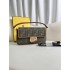 Fendi Baguette Medium 26 Brown Canvas Gold Buckle 26x13x6cm