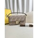 Fendi Baguette Medium 26 Gray Canvas Gold Buckle 26x13x6cm