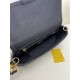 Fendi Baguette Medium 26 Black Canvas Gold Buckle 26x13x6cm