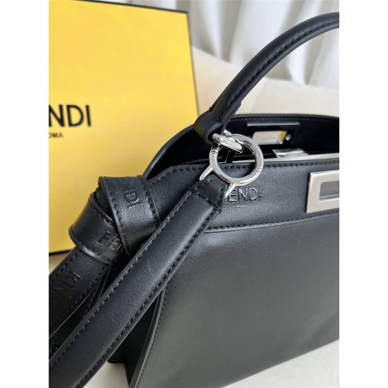 Fendi Peekaboo I See You Small 27 Black Silver Clasp 27x20x11cm