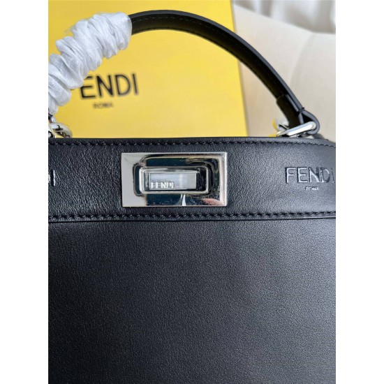 Fendi Peekaboo I See You Small 27 Black Silver Clasp 27x20x11cm