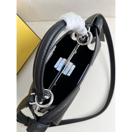 Fendi Peekaboo I See You Small 27 Black Silver Clasp 27x20x11cm