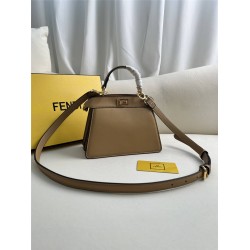 Fendi Peekaboo I See You Mini 20 Brown Gold Clasp 20x15.5x11cm