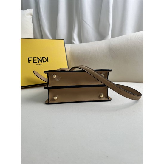 Fendi Peekaboo I See You Mini 20 Brown Gold Clasp 20x15.5x11cm