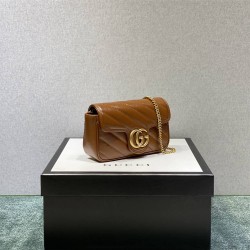 Gucci GG Marmont Mini, 16.5, Brown, Gold Hardware, Size: 16.5x10x5cm, Model: 476433