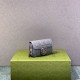 Gucci GG Marmont Geometric Mini, 16.5, Grey, Silver Hardware, Size: 16.5x10x5cm, Model: 476433