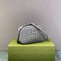 Gucci GG Marmont Geometric Medium, 24, Grey, Silver Hardware, Size: 24x13x7cm, Model: 443497