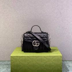 Gucci GG Marmont Geometric Small, 21, Black, Silver Hardware, Size: 21x15.5x8cm, Model: 583571