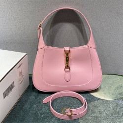 Gucci Jackie 1961, Full Leather, Imported Italian Leather, Small 27.5cm, Pink, Gold Hardware, Size: 27.5x19x4cm, Model: 636706