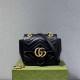 Gucci GG Marmont 18cm, Square, Black, Gold Hardware, Size: 18x13.5x8cm, Model: 739682