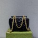 Gucci GG Marmont 18cm, Square, Black, Gold Hardware, Size: 18x13.5x8cm, Model: 739682