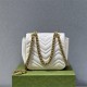 Gucci GG Marmont 18cm, Square, White, Gold Hardware, Size: 18x13.5x8cm, Model: 739682