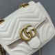 Gucci GG Marmont 18cm, Square, White, Gold Hardware, Size: 18x13.5x8cm, Model: 739682