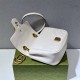 Gucci GG Marmont 18cm, Square, White, Gold Hardware, Size: 18x13.5x8cm, Model: 739682