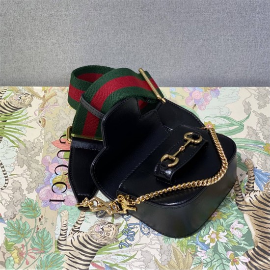 Gucci Horsebit 1955 Super Mini, 12, Black, Full Leather, Gold Hardware, Size: 12x9x4cm, Model: 699760