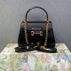 Gucci Horsebit 1955, New Full Leather, Black, Gold Hardware, Size: 22x16x10.5cm, Model: 703848