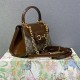 Gucci Horsebit 1955, New Full Leather, Brown with Monogram, Gold Hardware, Size: 22x16x10.5cm, Model: 703848