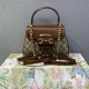 Gucci Horsebit 1955, New Full Leather, Brown with Monogram, Gold Hardware, Size: 22x16x10.5cm, Model: 703848