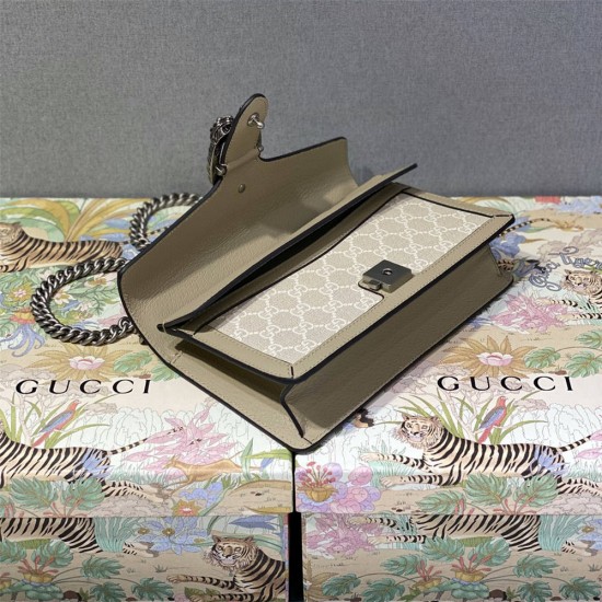 Gucci Beige White, Oatmeal Color, Dionysus, Model: 476432, Size: 16.5x10x4cm