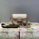 Gucci Beige White, Oatmeal Color, Horsebit 1955 Small, Model: 658574, Size: 20.5x14.5x5cm