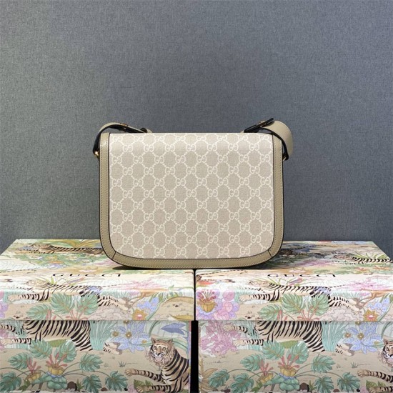 Gucci Beige White, Oatmeal Color, Horsebit 1955 Large, Model: 602204, Size: 25x18x8cm