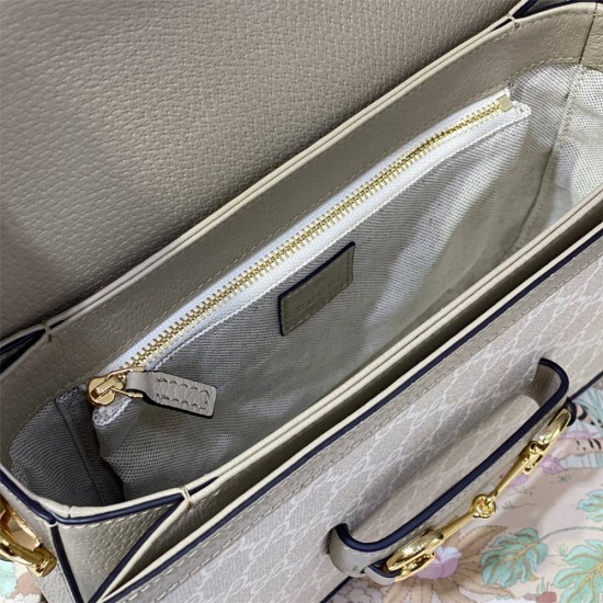 Gucci Beige White, Oatmeal Color, Horsebit 1955 Large, Model: 602204, Size: 25x18x8cm