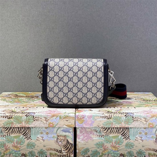 Gucci Horsebit 1955, Blue Monogram, Model: 658574, Size: 20.5x15x5cm