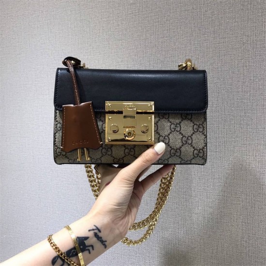 Gucci PadLock Disco bag, Black Monogram, Model: 409487, Size: 20x13x8cm