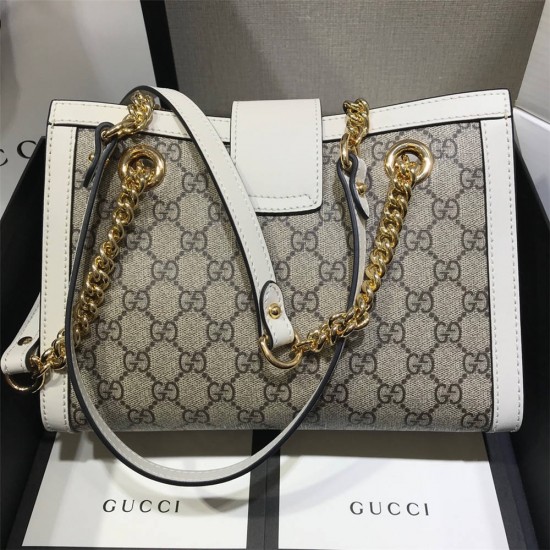 Gucci PadLock, White Monogram, Model: 498156, Size: 26x18x10cm