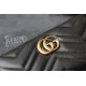 Gucci GG Marmont Wallet, Flap Closure, Long, Black, Gold Hardware, Size: 19x9x3cm, Model: 443436