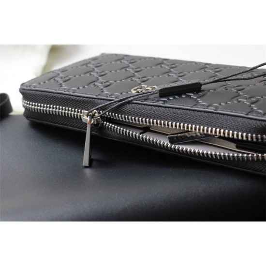 Gucci Signature Wallet, Zipper Closure, Size: 19x9x3cm, Model: 473928